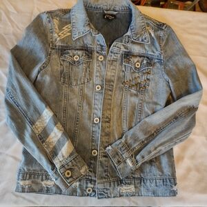 Art Class Denim Jacket with White Accents